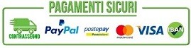 Acquista in sicurezza tramite: PayPal, Bonifico, Carte di Credito,  PostPay, Contrassegno.